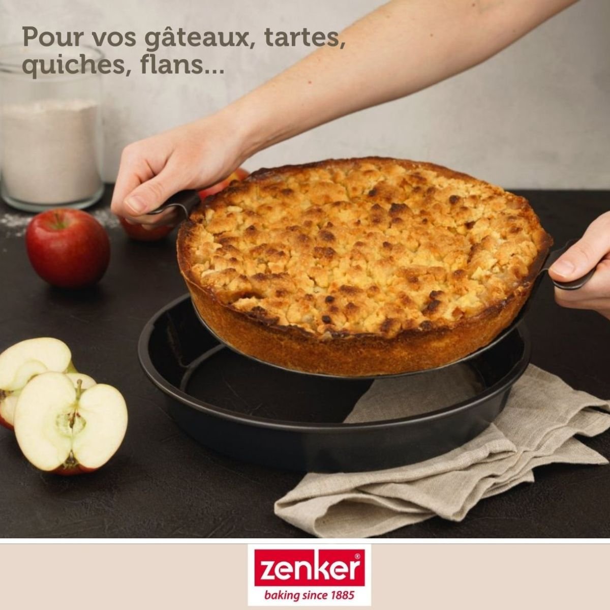 Set de 4 ustensiles de pâtisserie moule à gâteaux bol et spatule noir, ZENKER