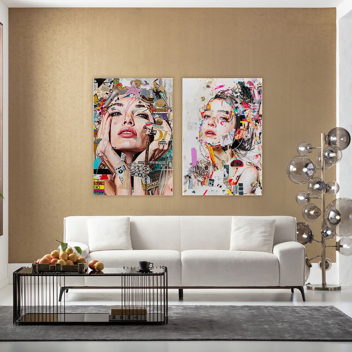 Tableau en verre femme artistique de profil couleur unique, KARE DESIGN