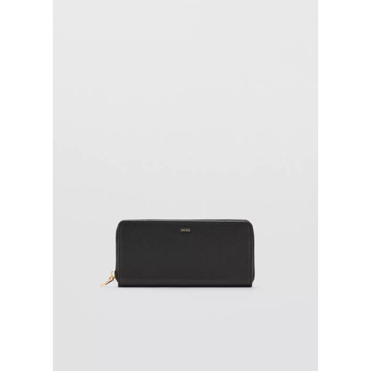Portefeuille effet saffiano noir, MANGO