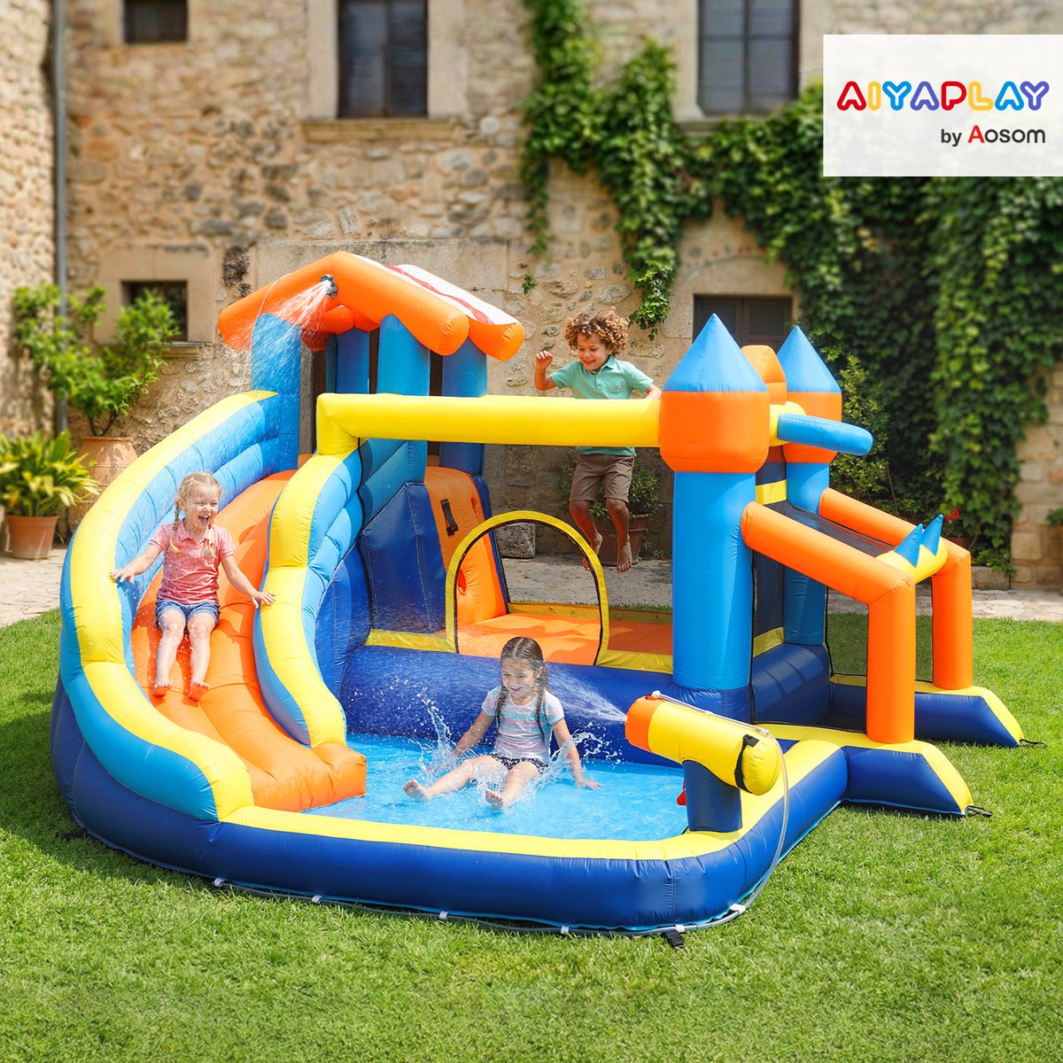 Château gonflable Tissu Oxford Multicolore multicolore, AIYAPLAY