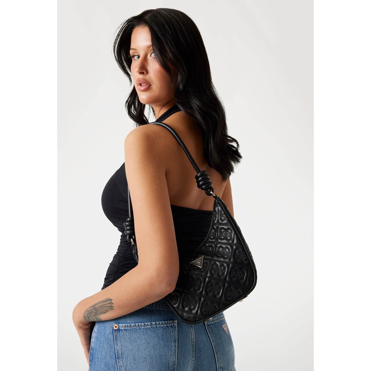 Mini Sac D'épaule Adelasia Logo 4G noir, GUESS