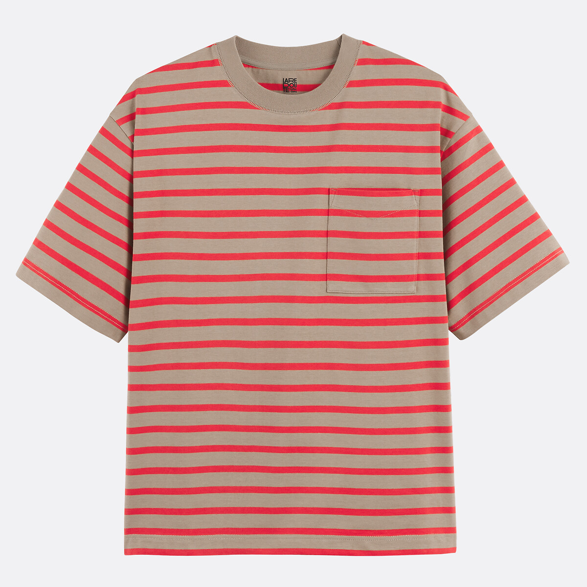 T-shirt marinière oversize rouge rayé, LA REDOUTE COLLECTIONS
