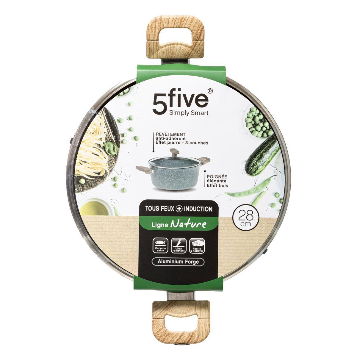Faitout aluminium forgé NATURE gris, 5FIVE SIMPLY SMART