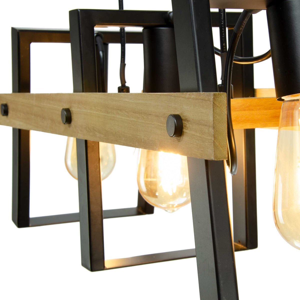 Suspension en bois et métal, Nooli noir, C-CREATION