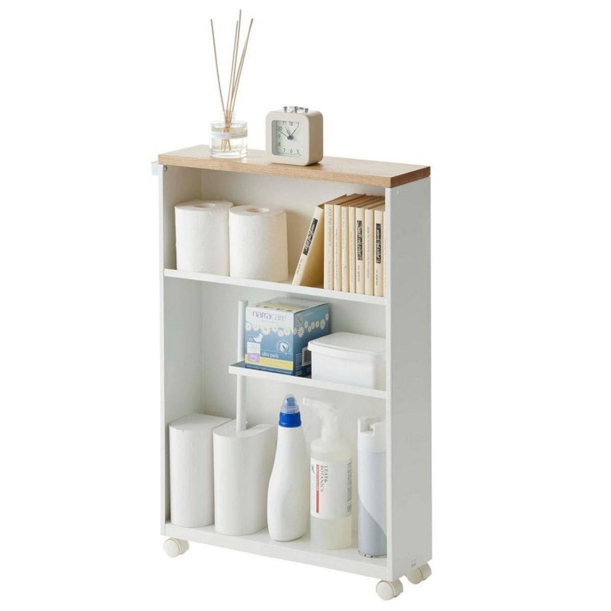 Meuble rangement étroit wc TOWER blanc, YAMAZAKI