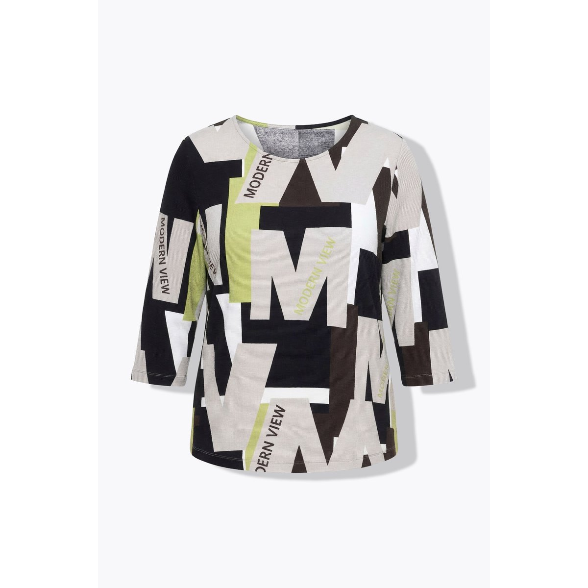 T-shirt motif lettre gris beige, ULLA POPKEN