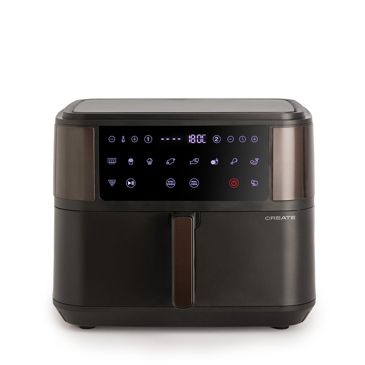 Friteuse à air 10 L avec séparateur AIR FRYER DUAL noir, CREATE