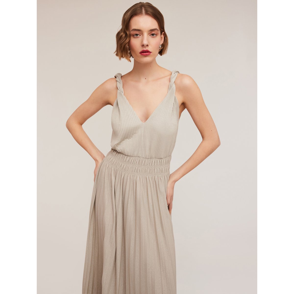 Robe longue plissée gris, MOTIVI