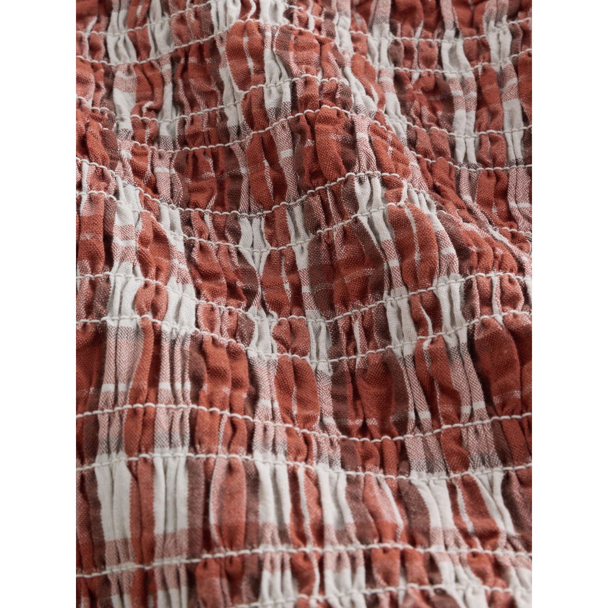 Robe courte froncée à manches bouffantes rouge à carreaux, NEXT