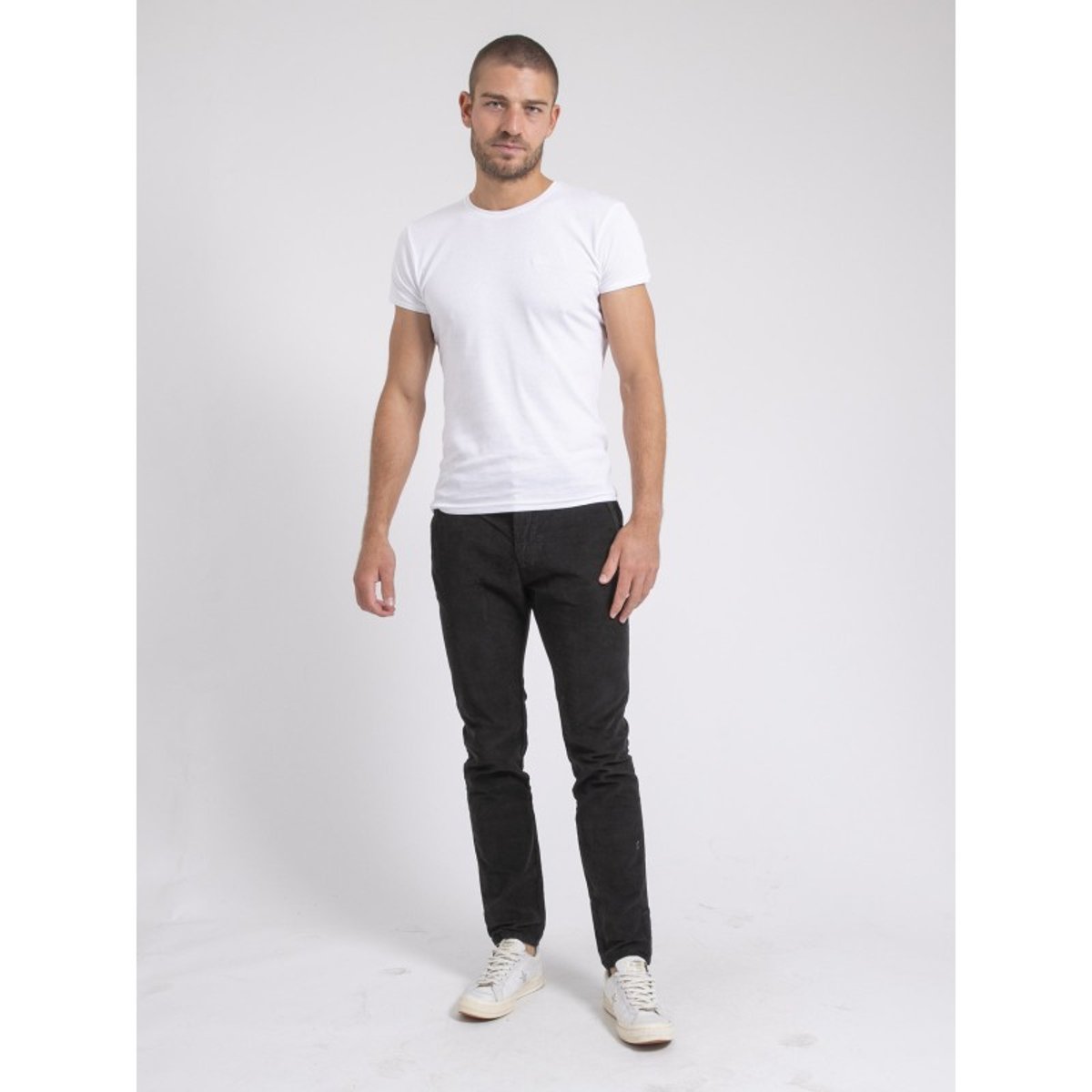 Pantalon Chino Pur Coton Velours Côtelé Varennes noir, RITCHIE