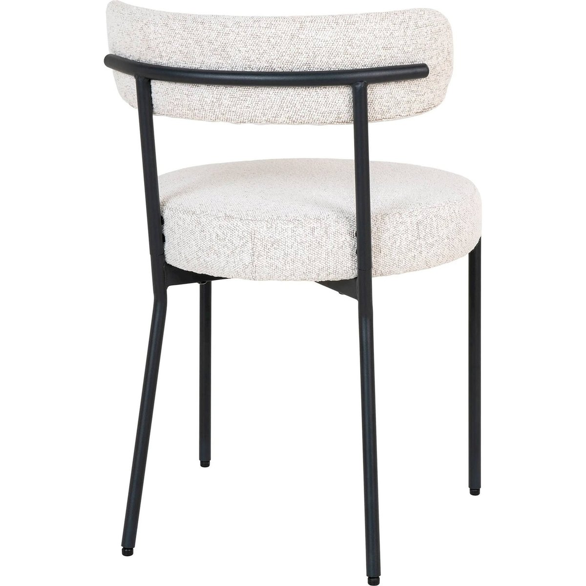 Chaise tapissée effet bouclé HOLSTELLY blanc bouclé et noir, RECOLLECTION