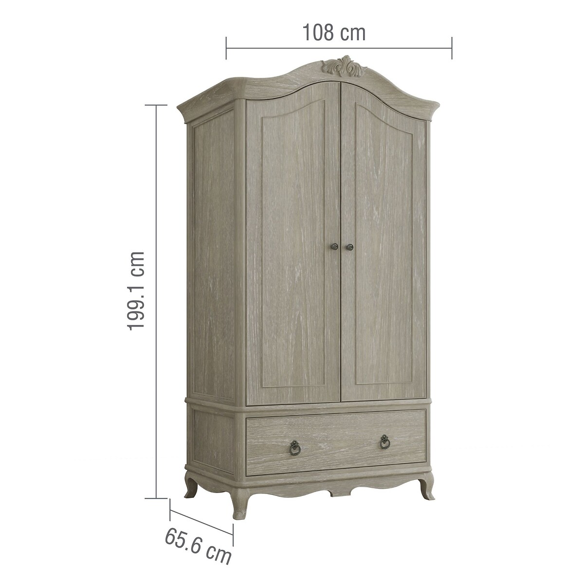 Camille Limed Oak Double Wardrobe light oak wood, WILLIS & GAMBIER