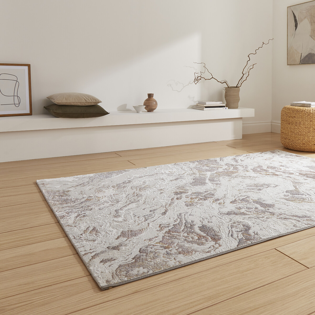 Modern Textured Marble Rug pink/blue, SO'HOME