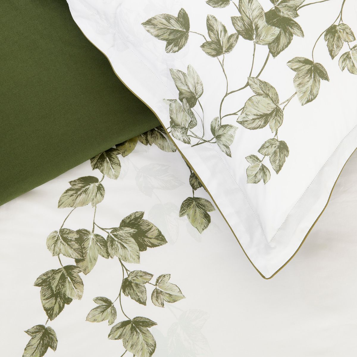 Housse De Couette Percale De Coton - LIERRE feuillage, TRADITION DES VOSGES
