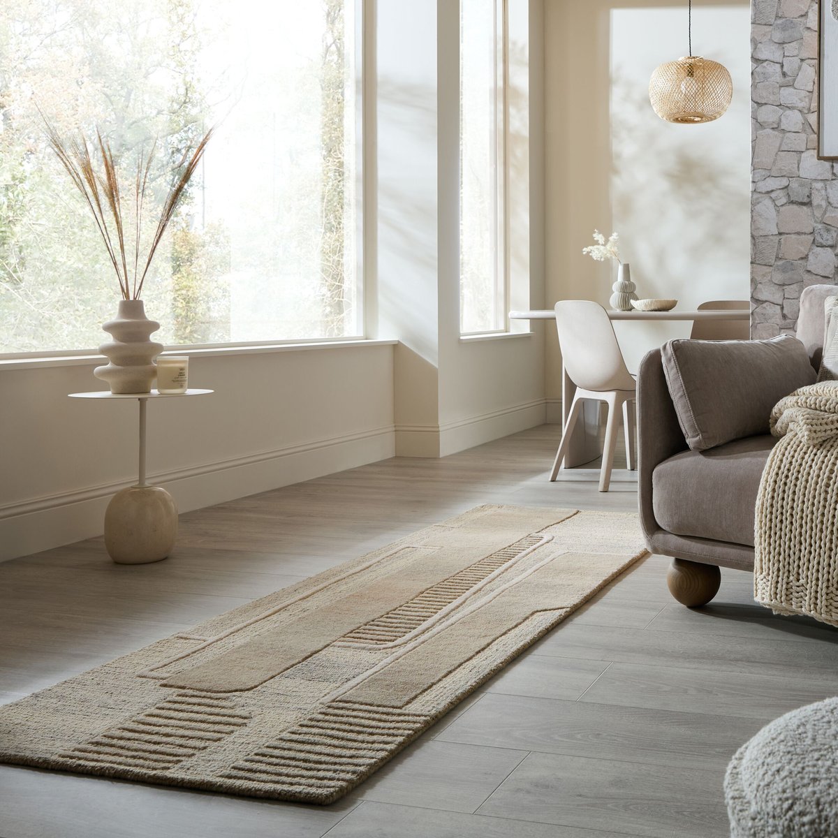 Tapis en laine de couloir LIRA beige, FLAIR RUGS