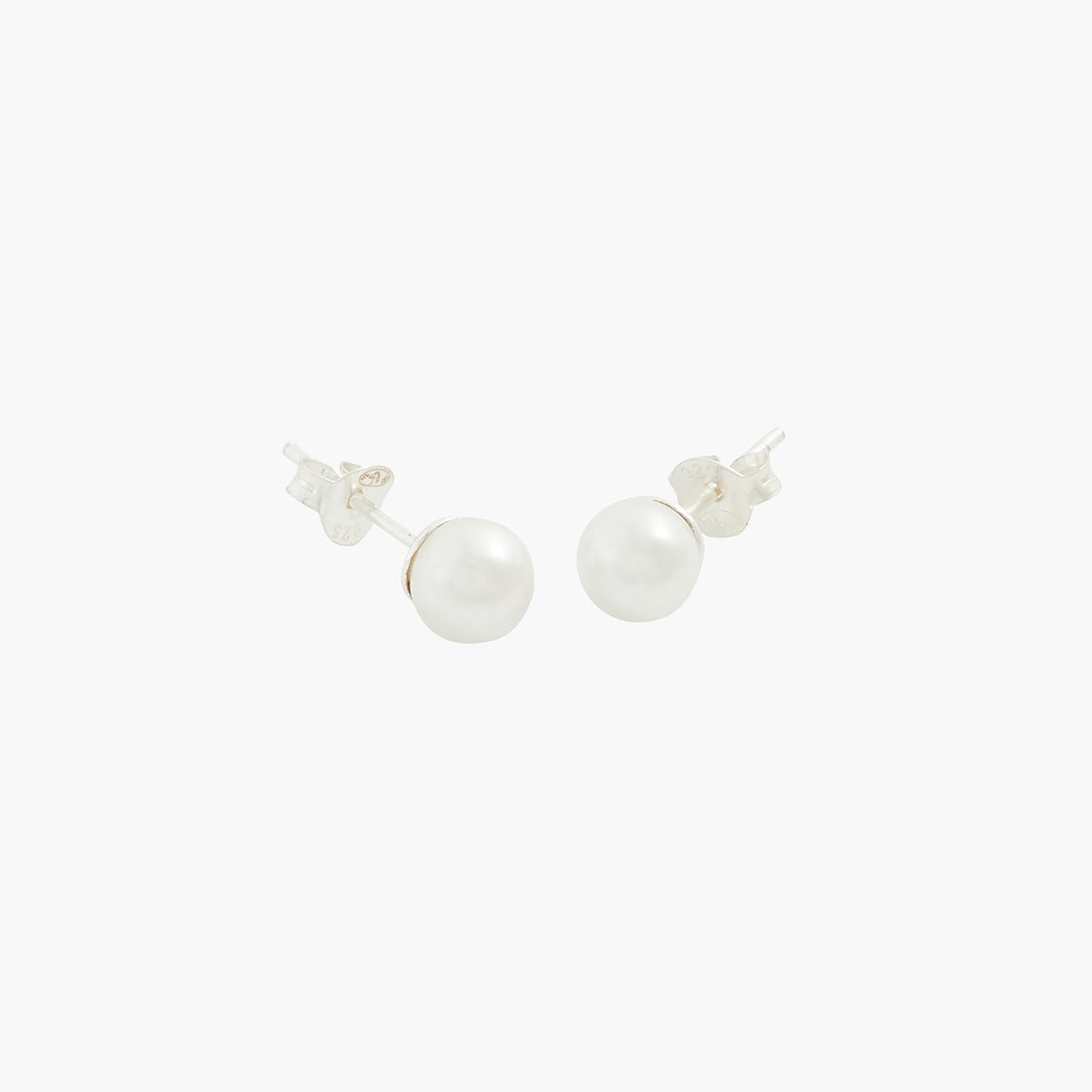Puces d'oreilles perle 6 mm - argent 925 perle, BALABOOSTE
