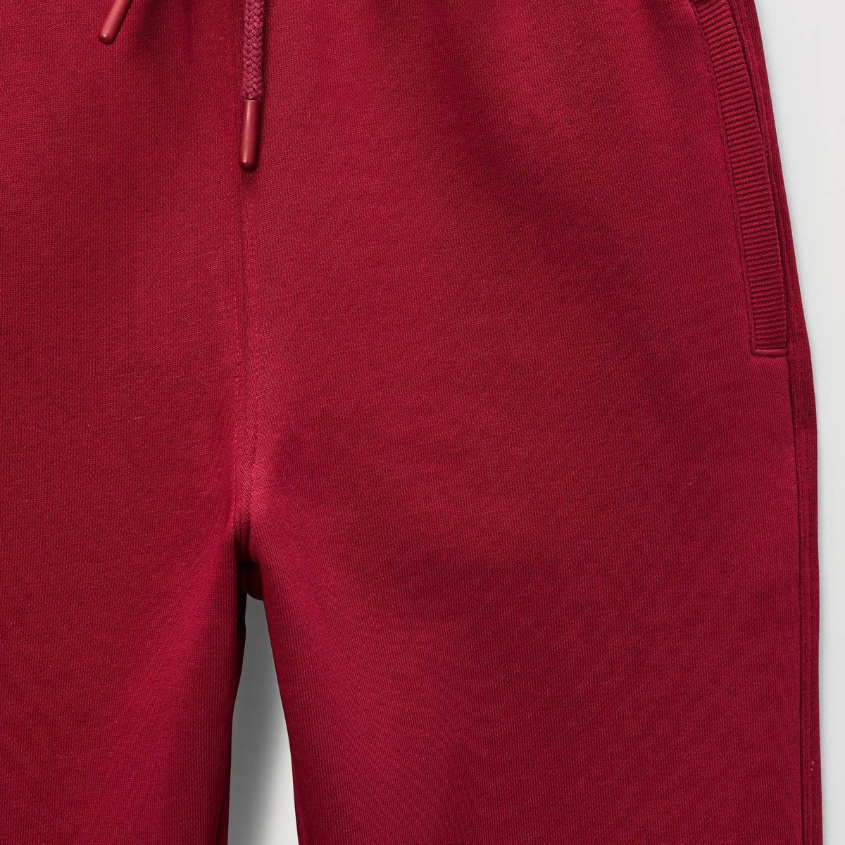 Jogging avec cordon à la taille uni en coton BIO bordeaux, MONOPRIX
