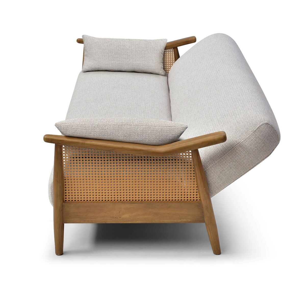 Ziva Chenille 3-Seater Sofabed with Rattan Arms natural, ÉDITÉ