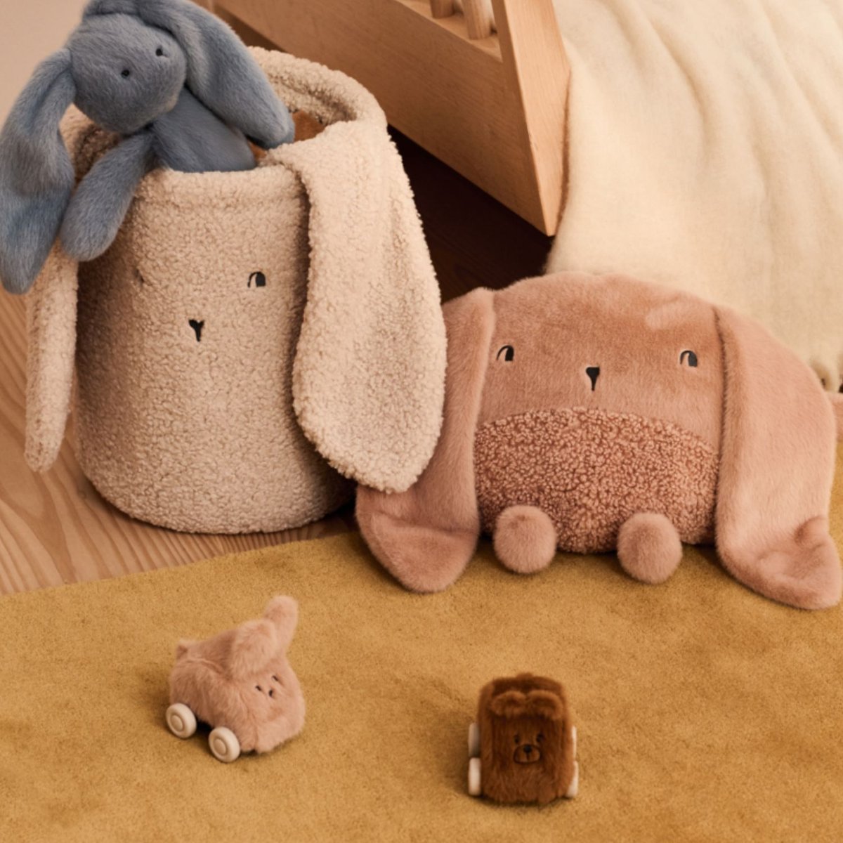 Lot de 3 voitures Ansel bleu, rose, marron, LIEWOOD