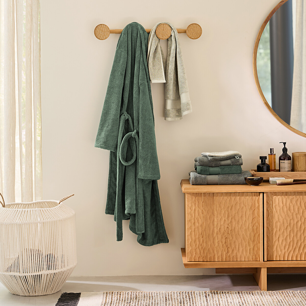 Leon 550g/m² Unisex Bathrobe cypress green, AM.PM