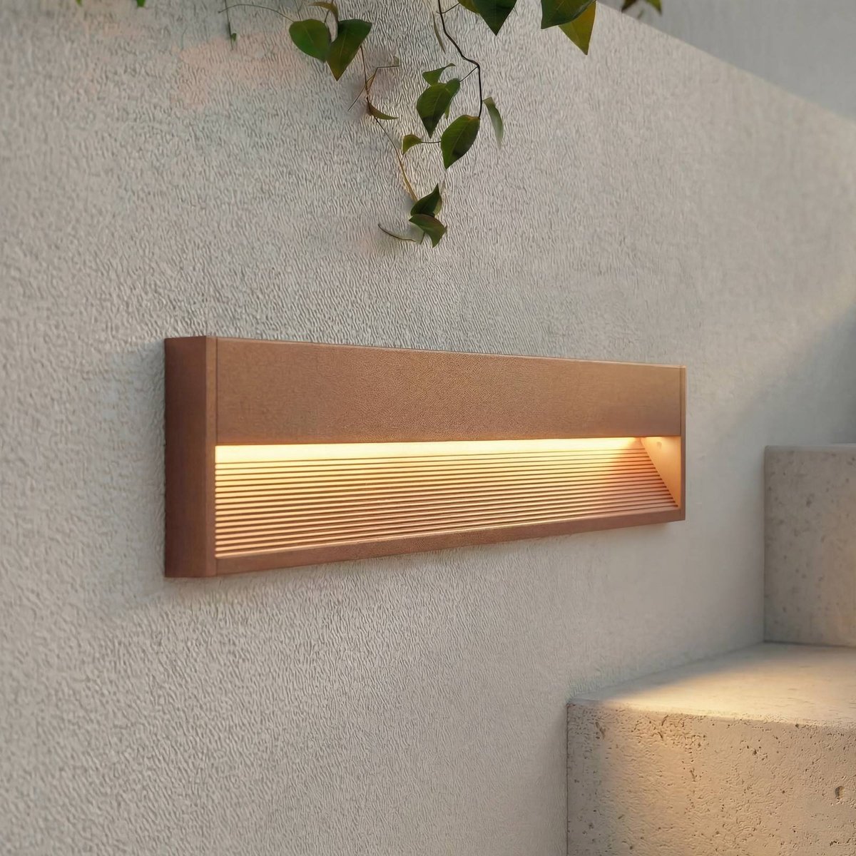 Applique extérieure en aluminium moderneLED rouille, LUCANDE