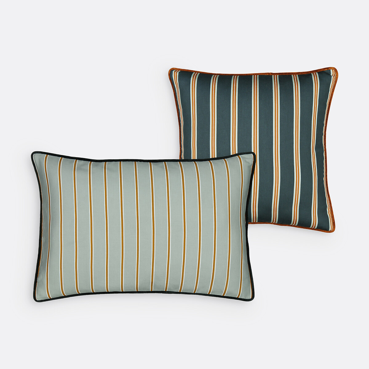 Housse de coussin rayée 45 x 45 cm, Georgio rayé vert, LA REDOUTE INTERIEURS
