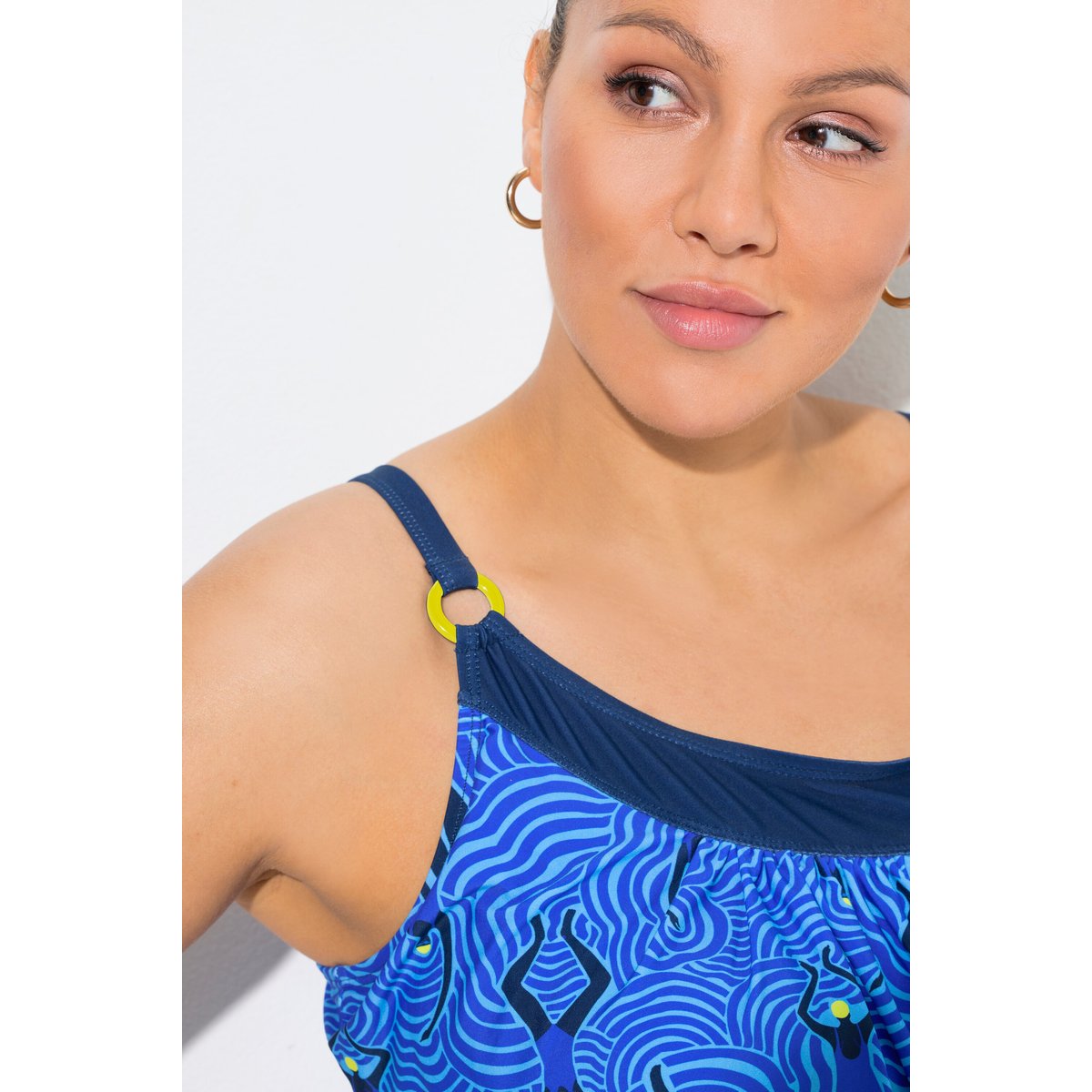 Tankini motif nageuses bleu asphalte, ULLA POPKEN