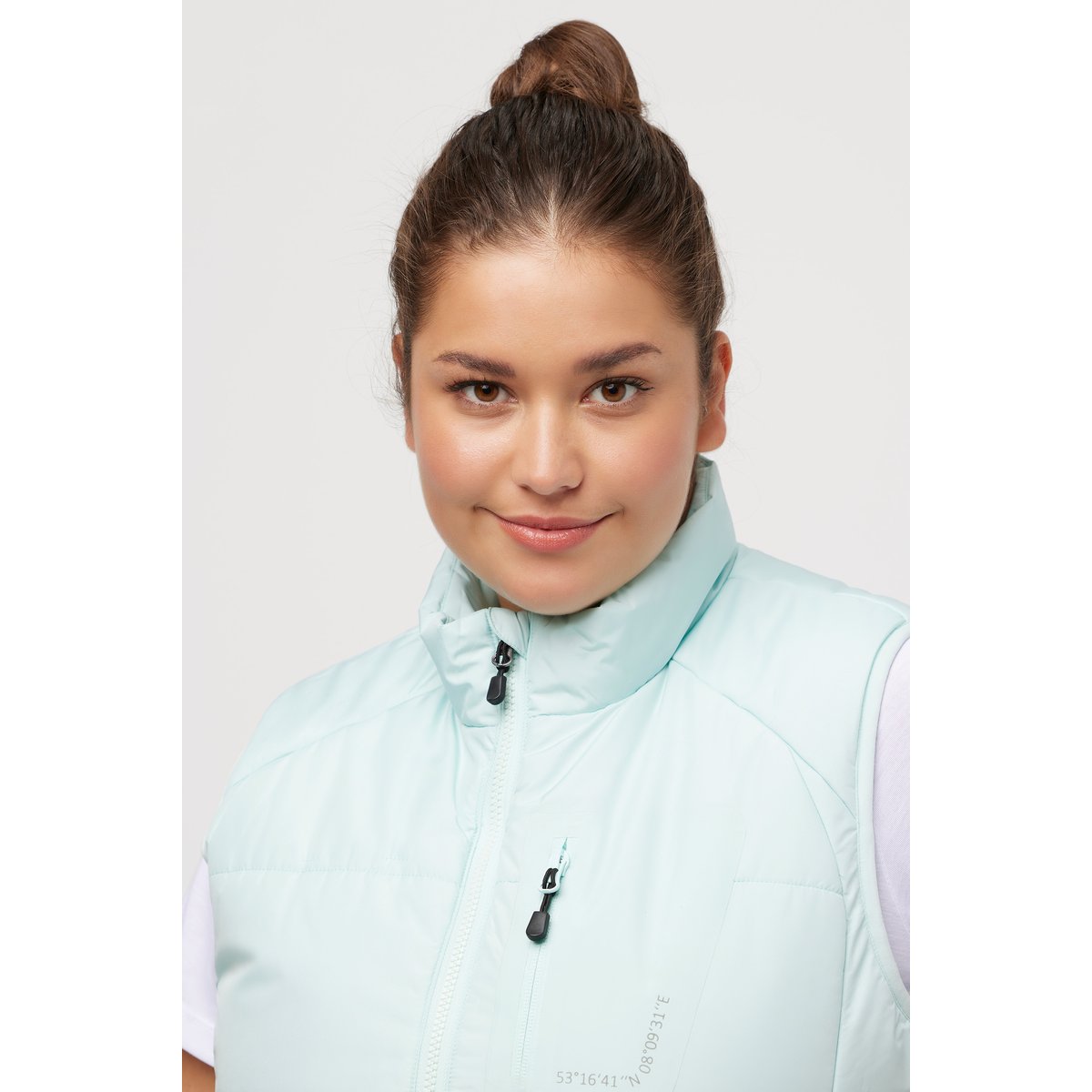 Doudoune matelassée HYPAR, col montant bleu glace, ULLA POPKEN