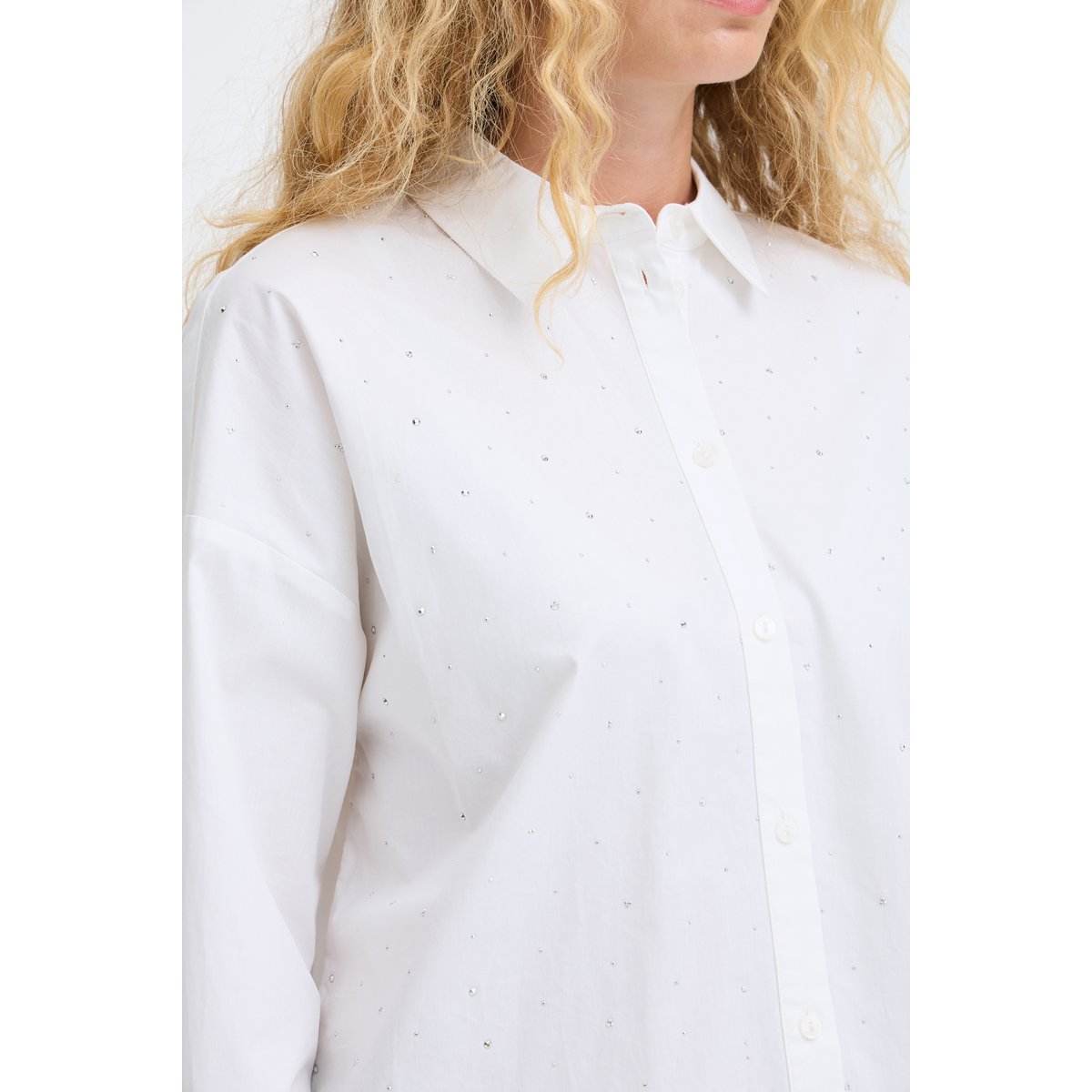 Chemise à manches longues blanc marshmallow, B.YOUNG