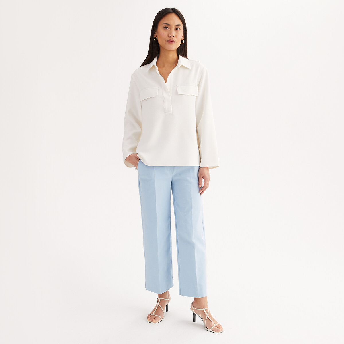 Chemise esprit vareuse, manches longues ecru, ANNE WEYBURN
