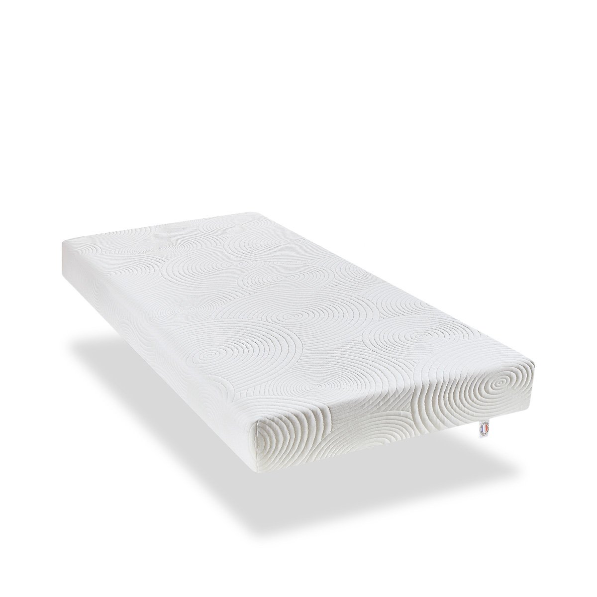 Ensemble Vosges 140x190 cm Matelas Mousse Haute Densité + Sommier Bois blanc, BELLECOUR