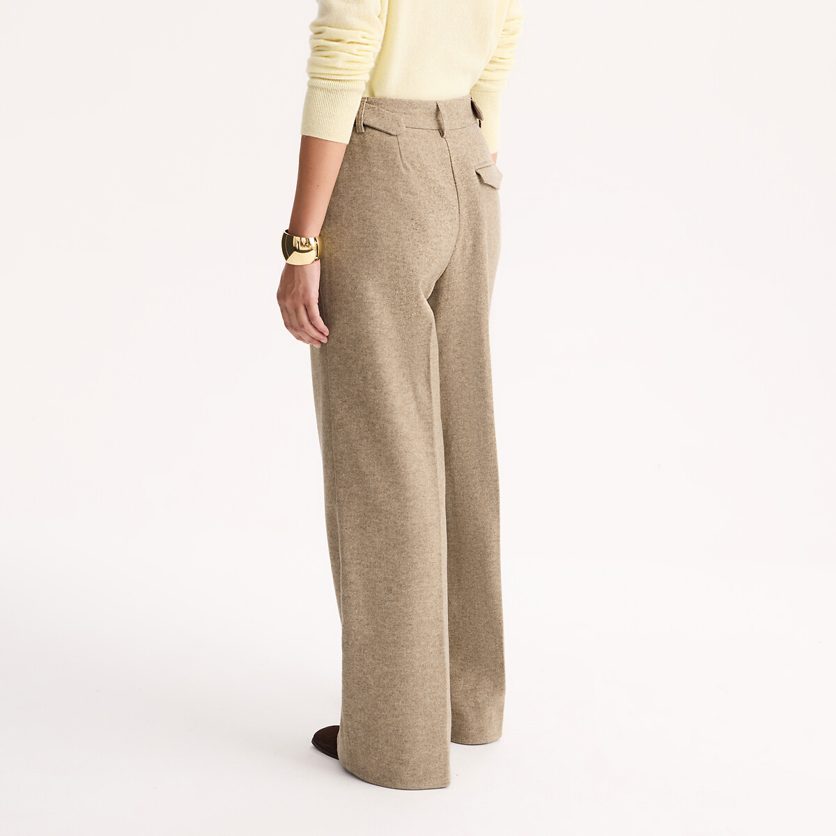 Pleat Front Wide Leg Trousers beige, ANNE WEYBURN