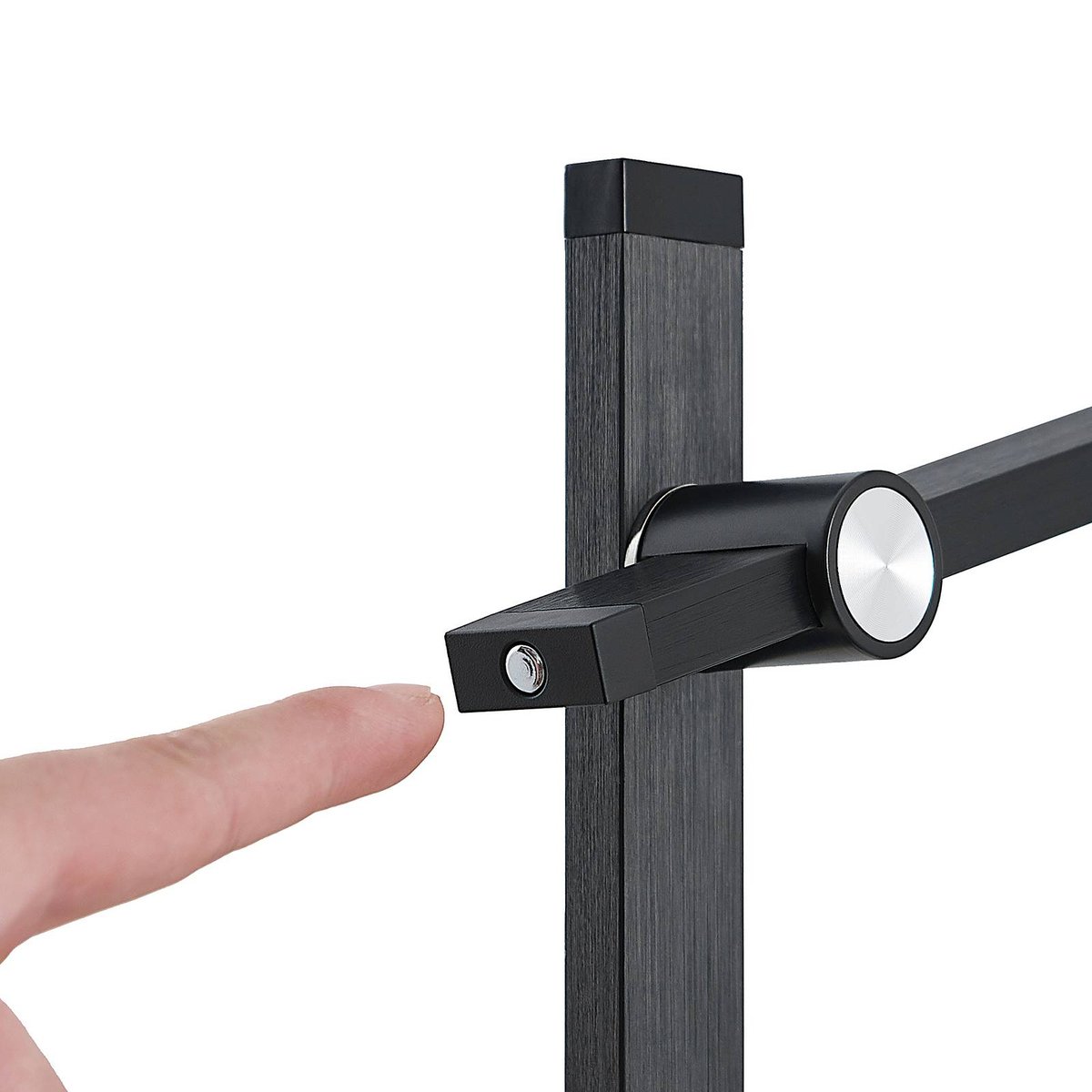 Lampe à poser en métal moderneLED, Wasko noir mat, LUCANDE