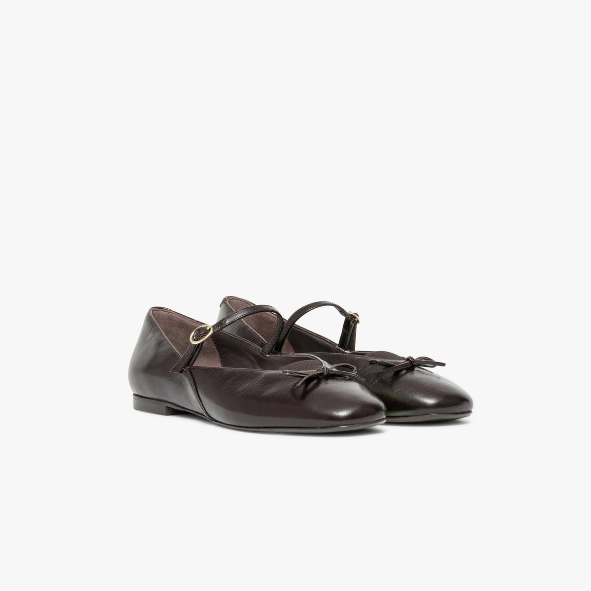 Ballerine en cuir BIANCA marron marron fonce, BOCAGE