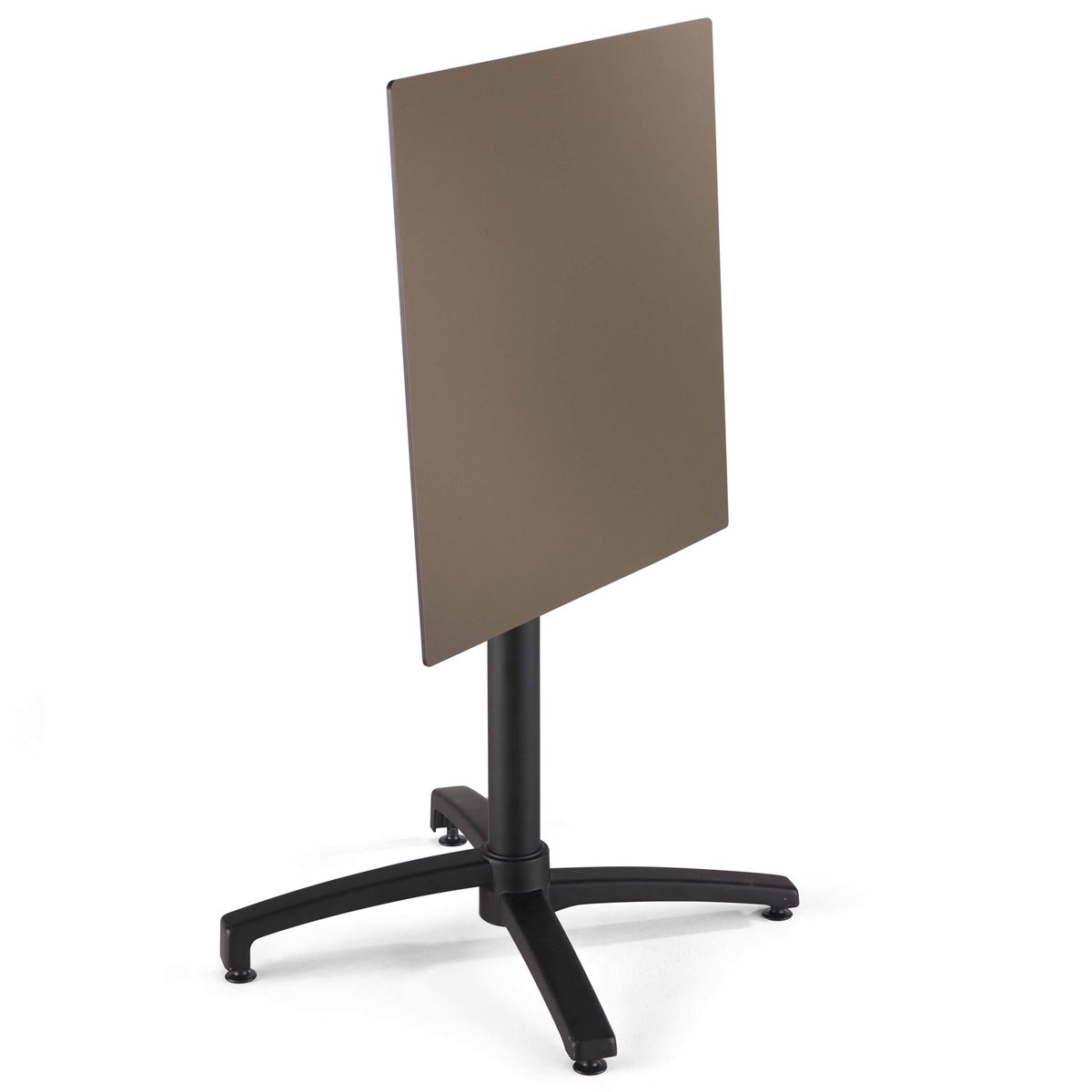 Ensemble table inclinable en HPL et 2 chaises en métal taupe chaise ivoire, OVIALA