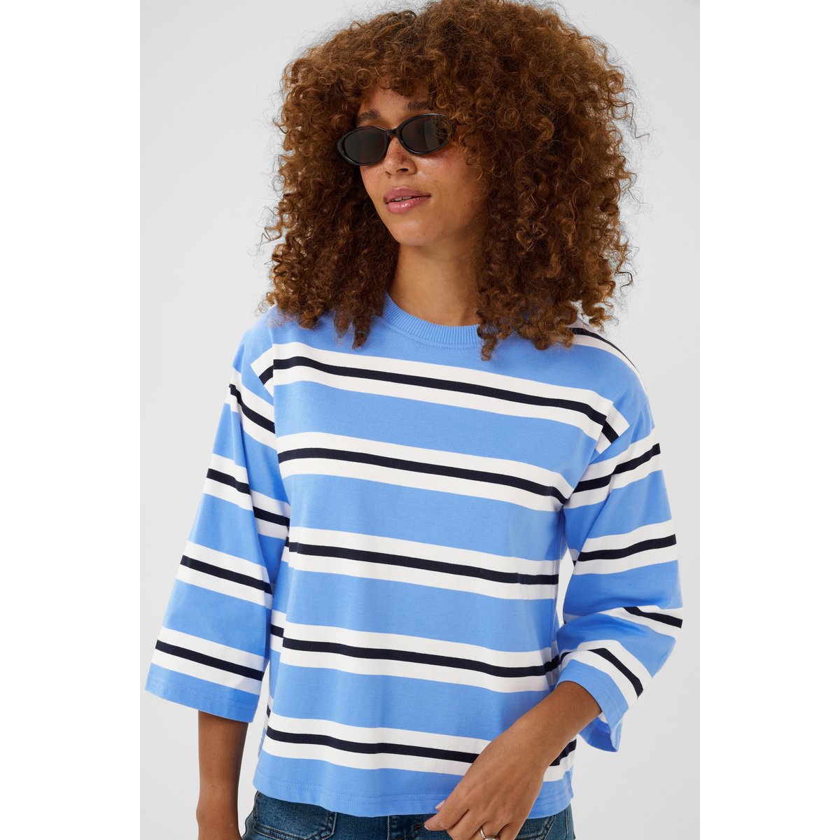 T-shirt à manches longues bleu provance/chalk/black deep, KAFFE