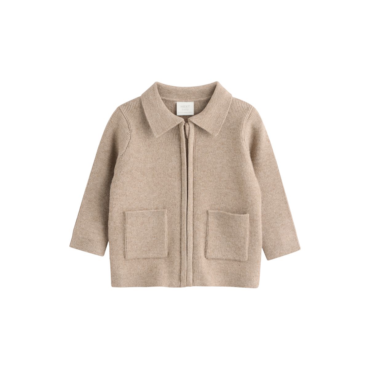 Cardigan zippé en maille pour bébé marron fauve, NEXT