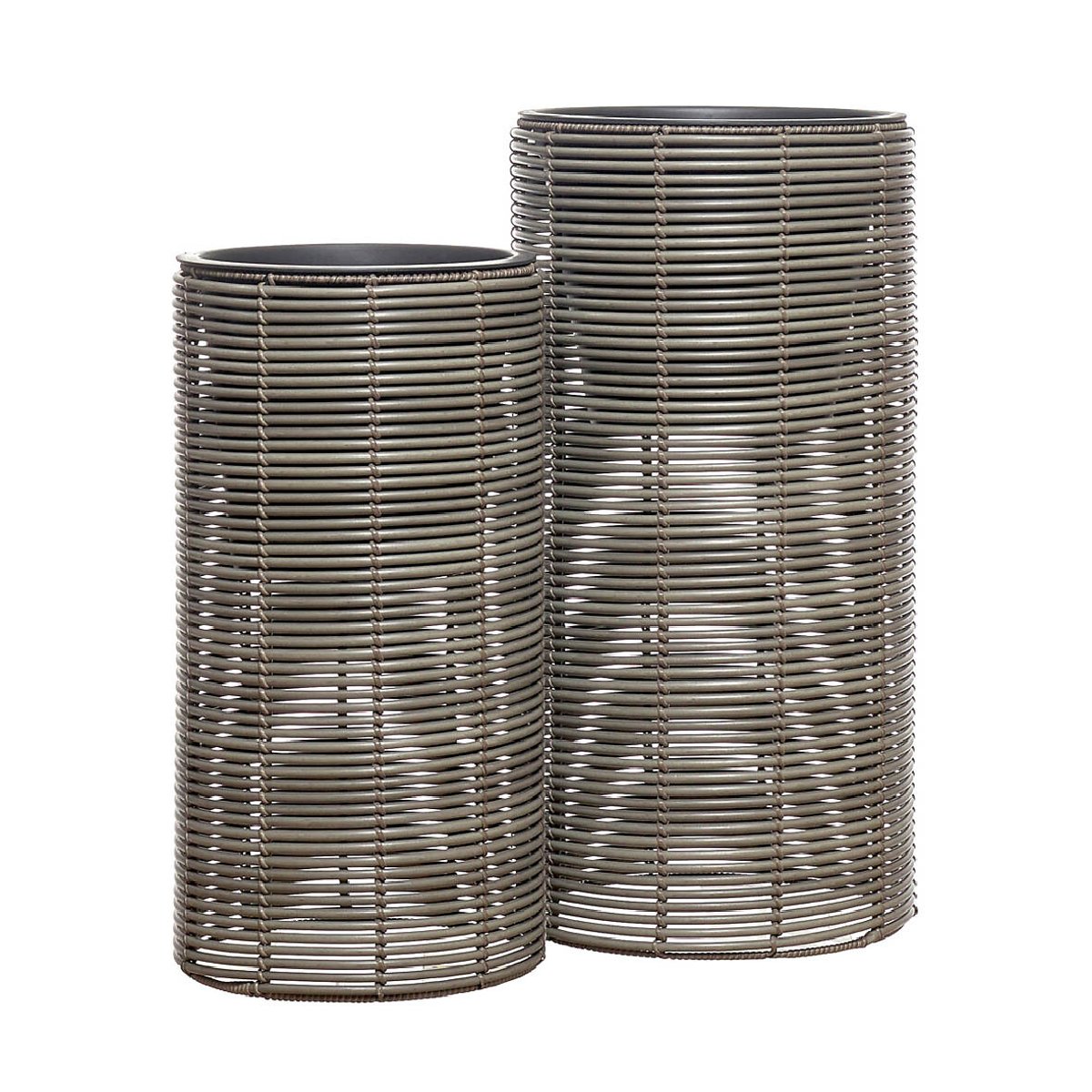 Conjunto de vasos em polyrattan, BORGHESI cinzento, BORGHESI