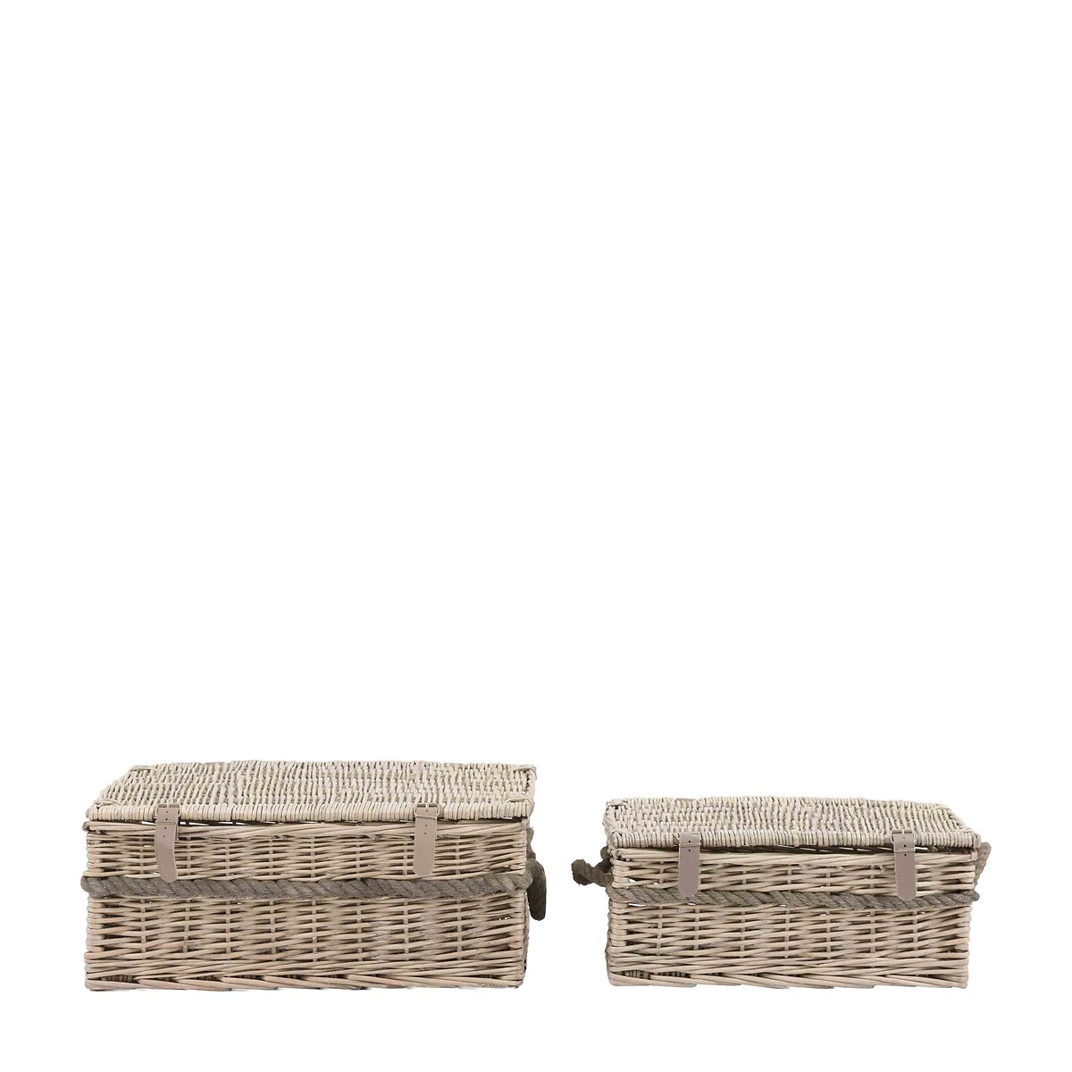 Set of 2 Lidded Baskets in Natural brown              , ÉDITÉ