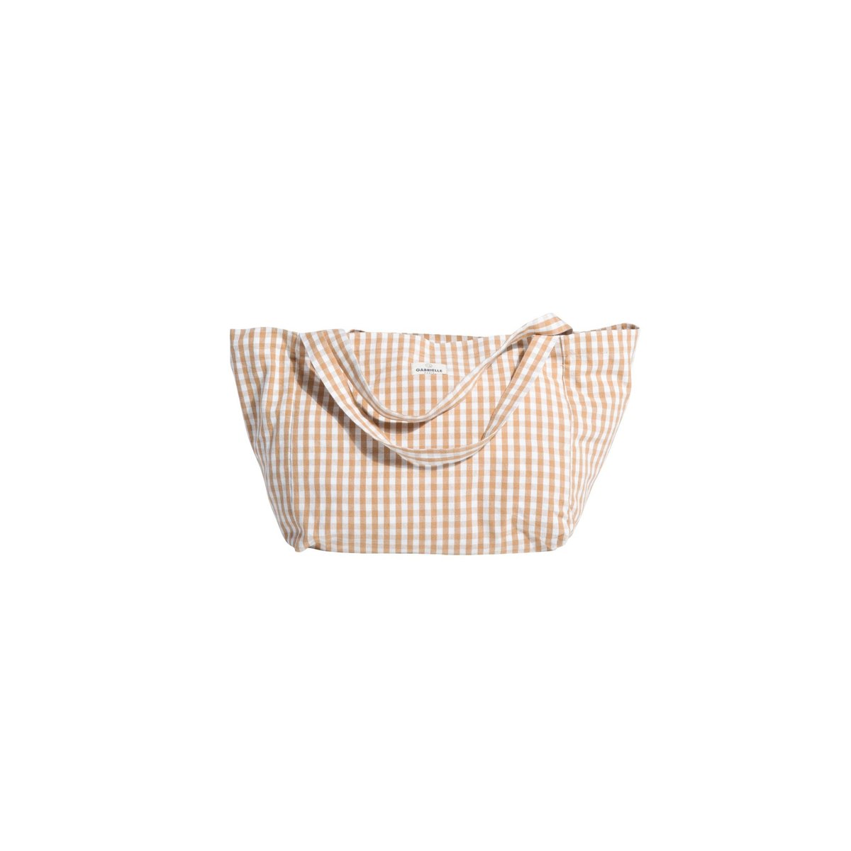 Sac à main en coton, VICHY beige vichy camel, GABRIELLE PARIS