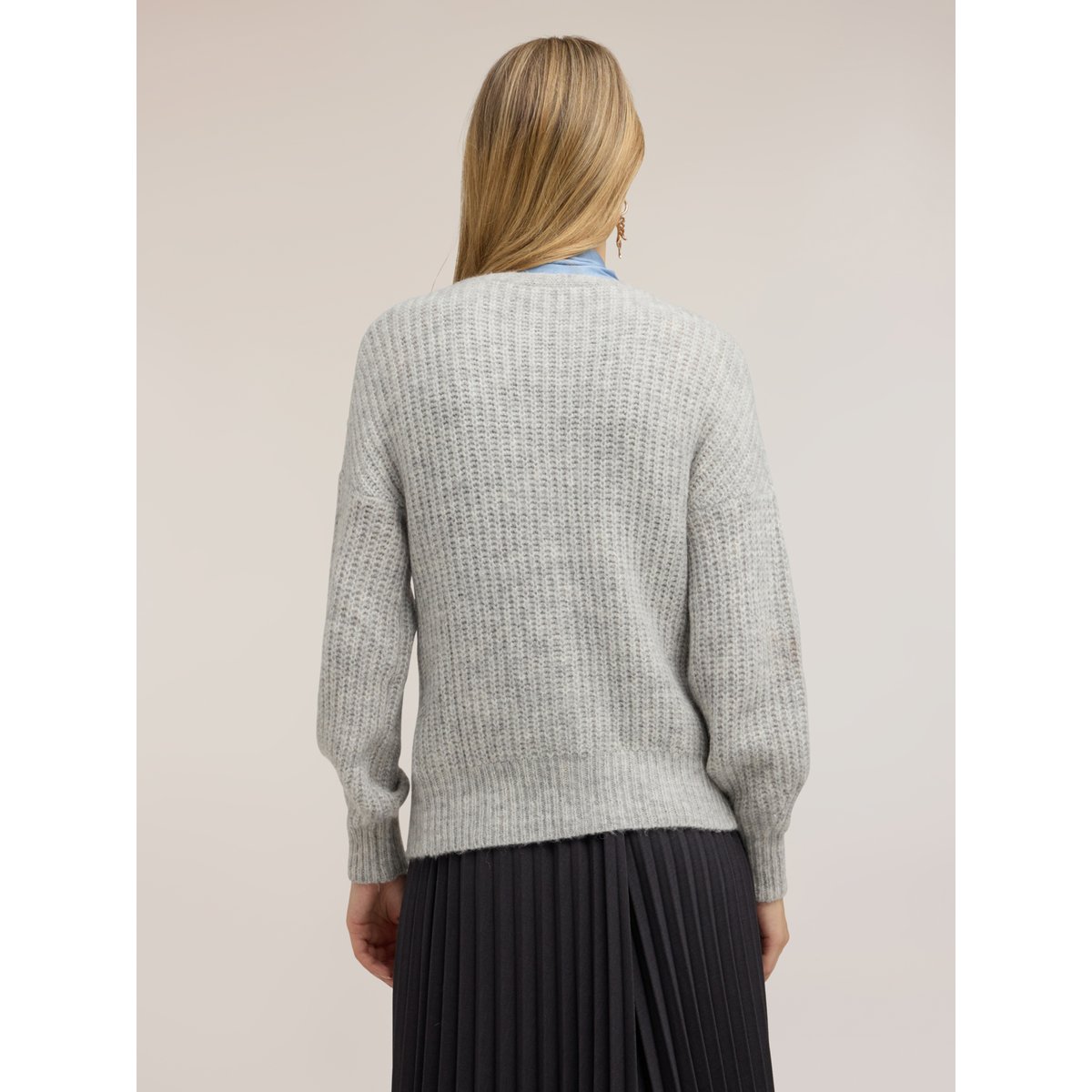 Cardigan côtelé gris, MOTIVI