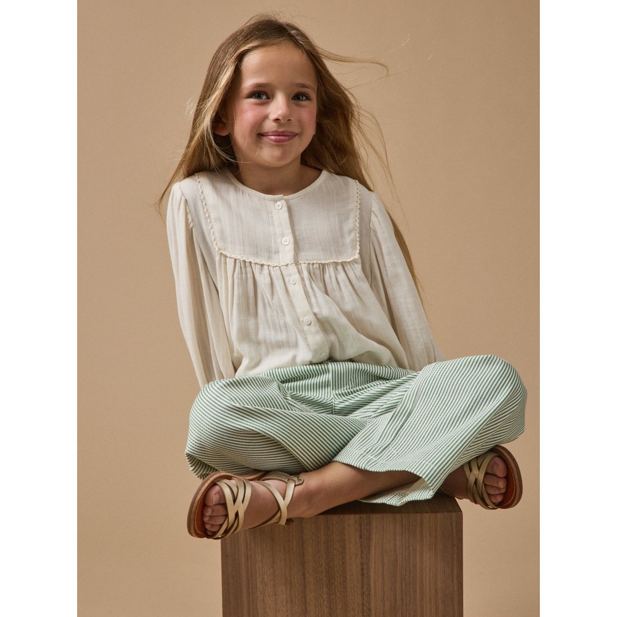 Blouse gaze de coton ecru, CYRILLUS