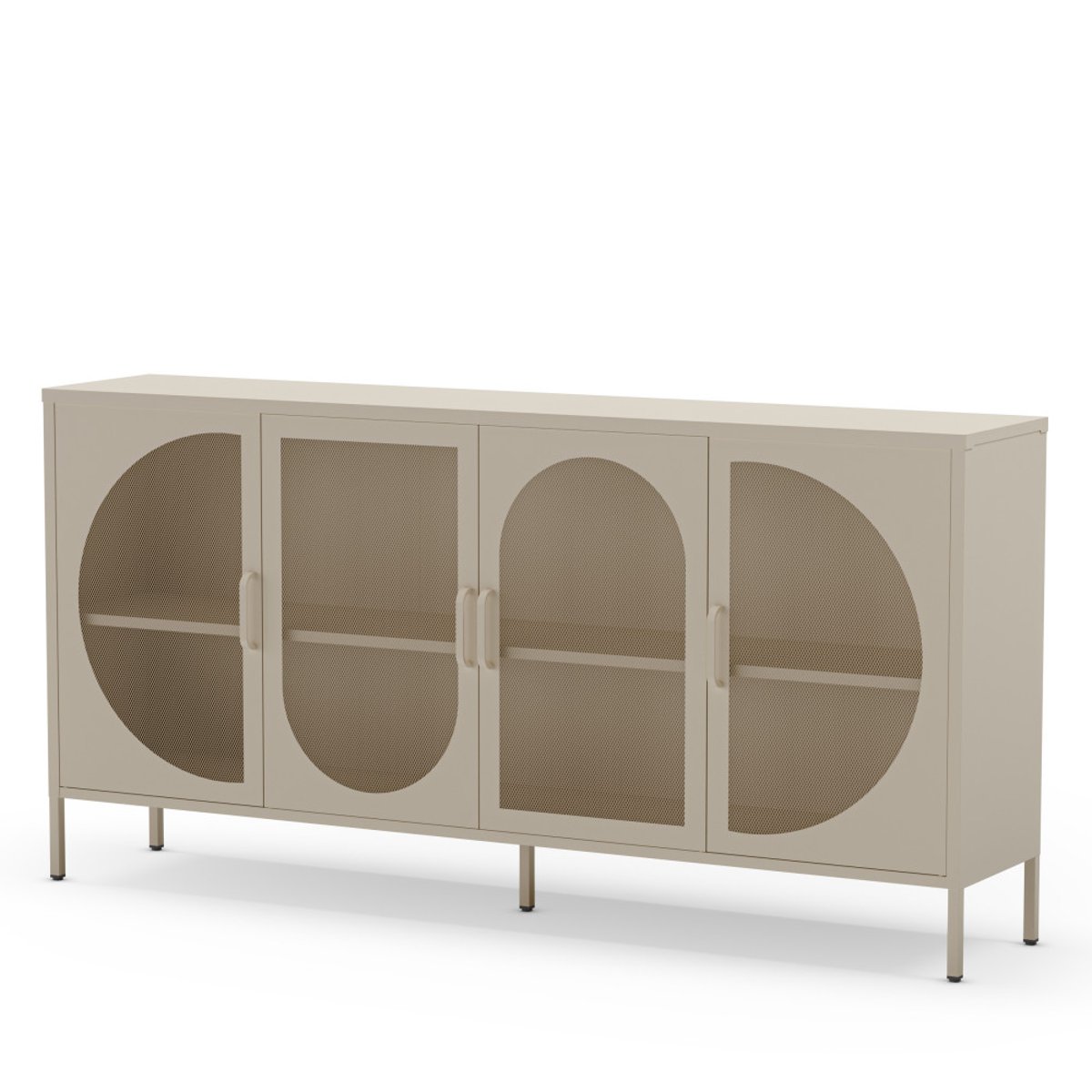 Buffet 4 portes en métal L160cm- ZIO beige, DRAWER