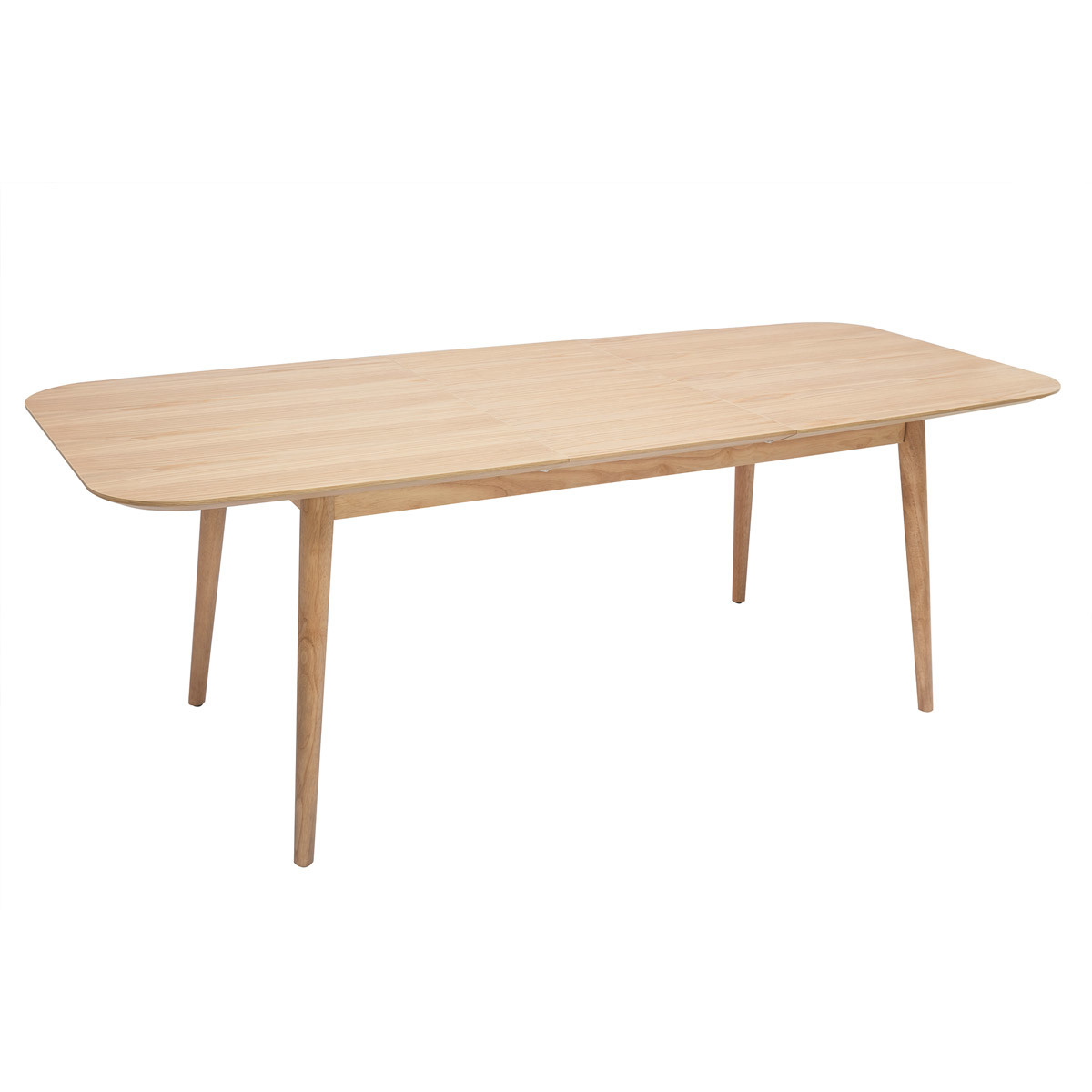 Table extensible rallonges intégrées rectangulaire L160-210 cm ANK chêne clair, MILIBOO