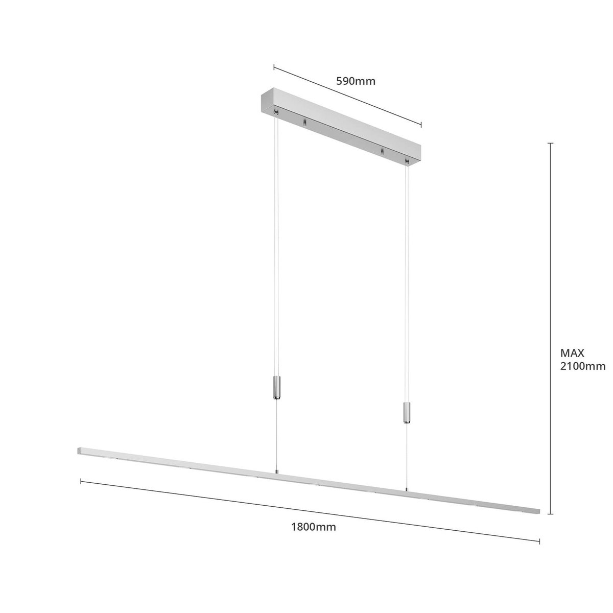 Suspension en métal moderneLED, Arnik nickel mat, LUCANDE