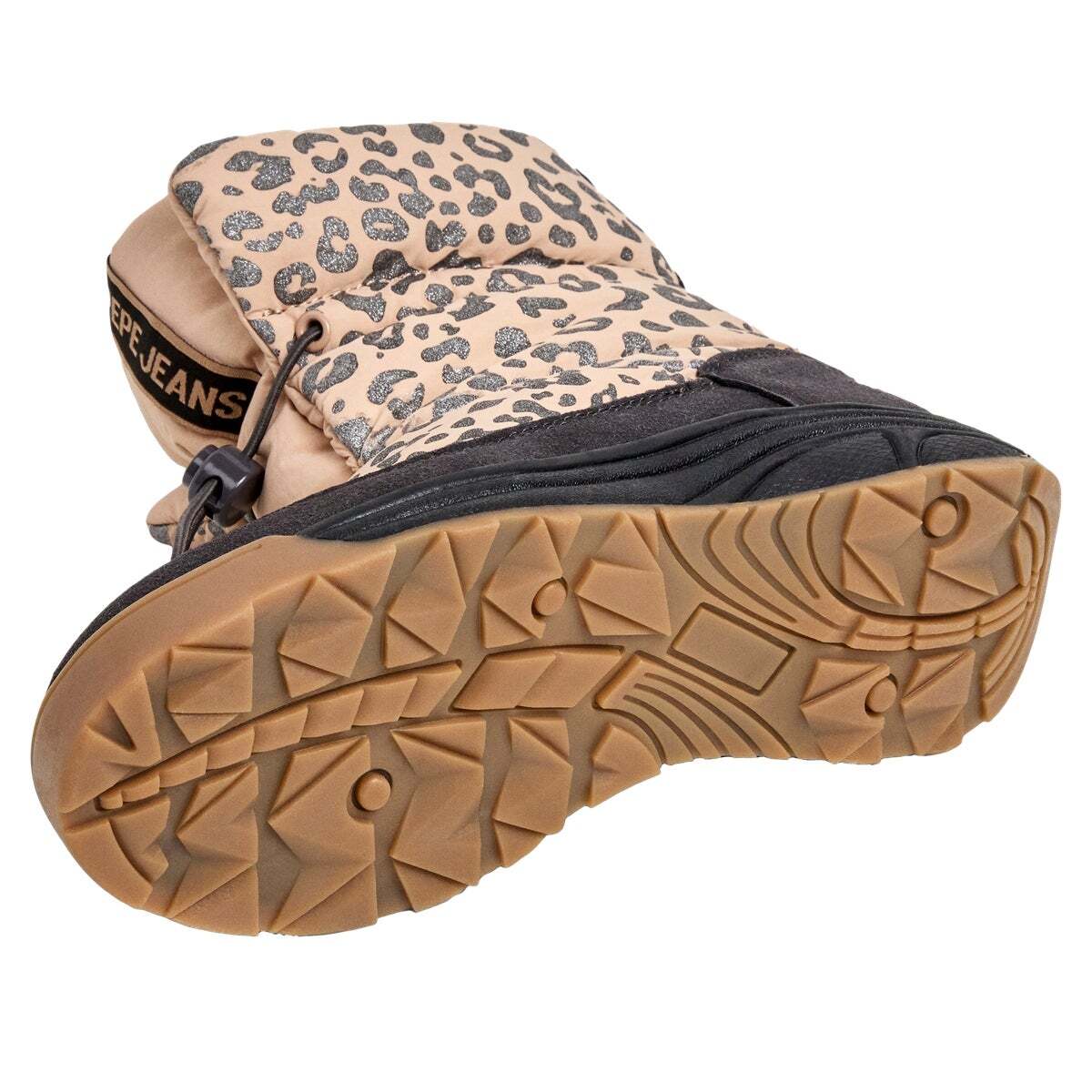 Bottines Après-Ski À Imprimé Animal beige champagne, PEPE JEANS