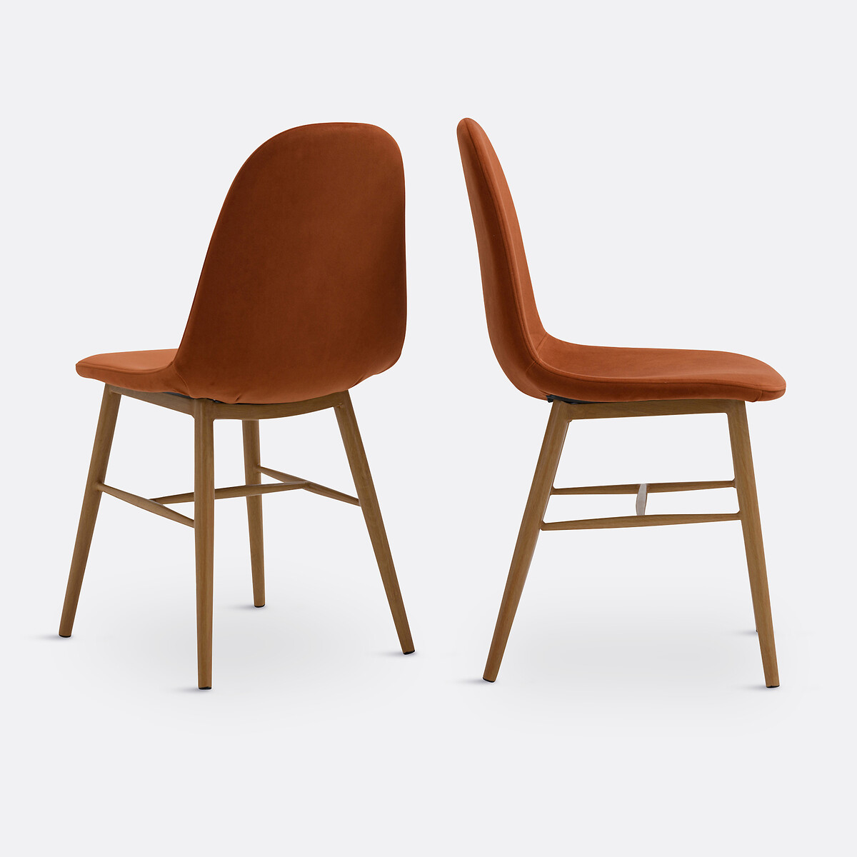 Lot de 2 chaises velours, Polina terracotta, LA REDOUTE INTERIEURS