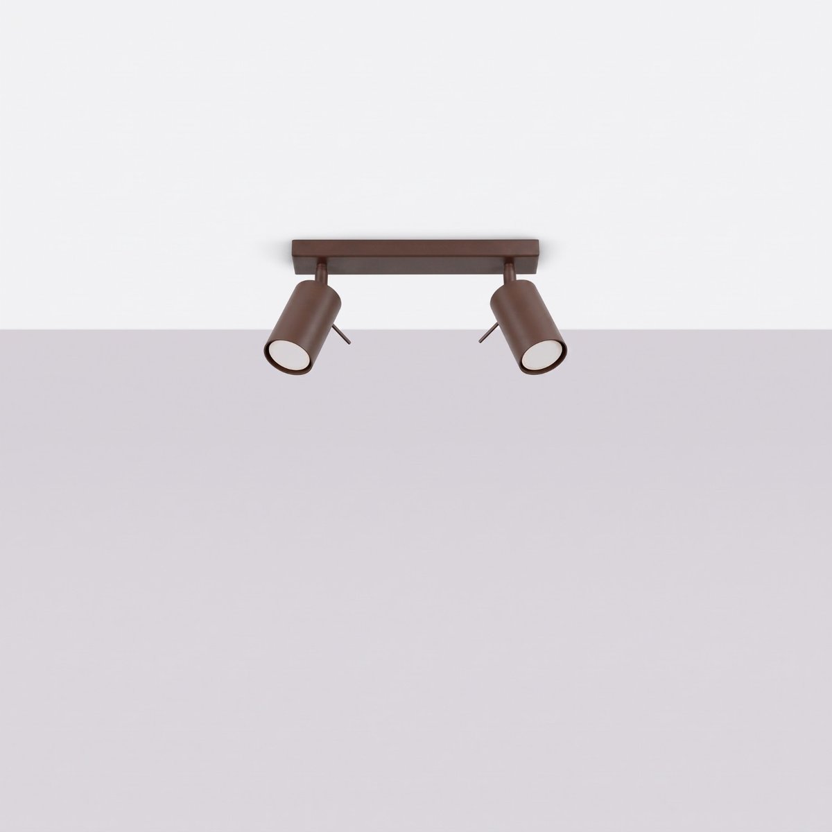 Plafonnier Acier Marron GU10 2 RING marron, EDEN