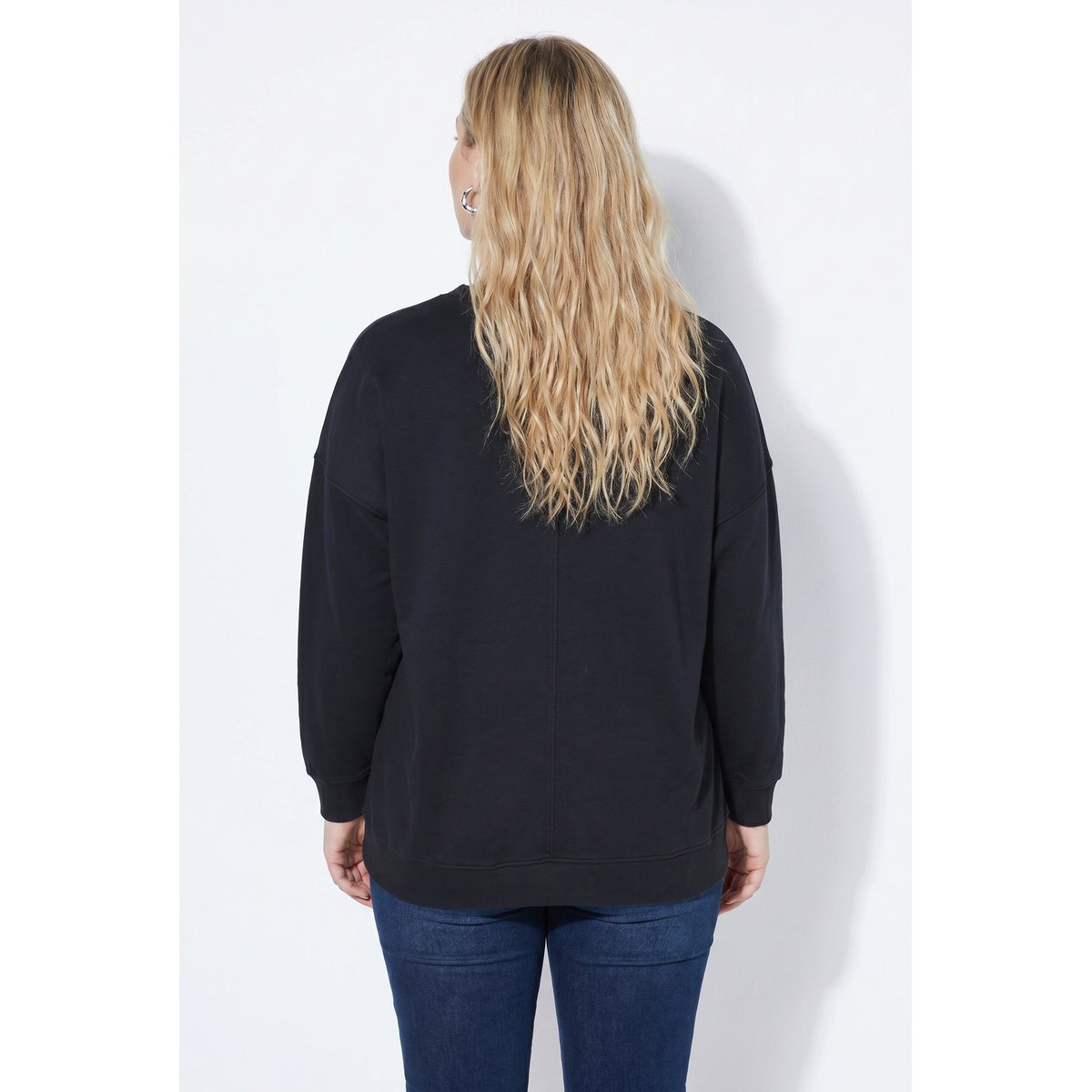 Sweat-shirt long et oversize noir, ULLA POPKEN