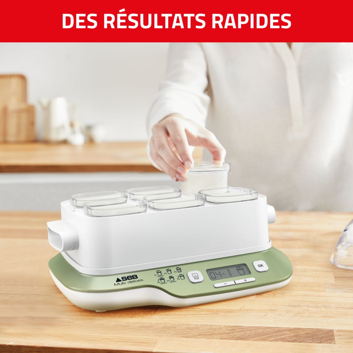 Yaourtière et fromagère YG660310 MultiDelices Express & Végétal blanc, SEB